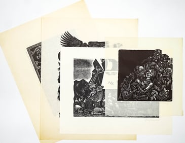 Fritz Eichenberg (4) Wood Engravings SIGNED