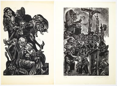 Fritz Eichenberg (2) SIGNED Wood Engravings