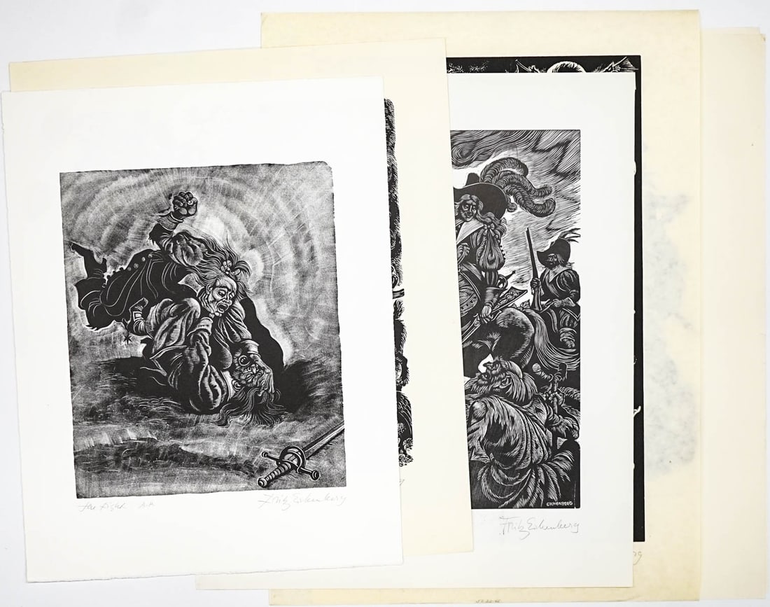 Fritz Eichenberg (6) SIGNED Wood Engravings (1 of 7)