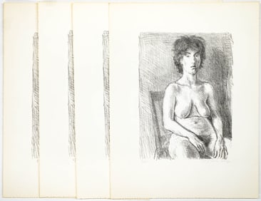 Raphael Soyer (4 Same) Lithograph Signed [Nude]