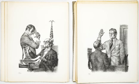 Joseph Hirsch (56-2 court Images) Lithographs S/N