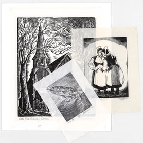 American Vintage Signed Linocuts/Woodcuts/Etc
