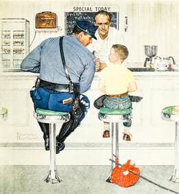 Norman Rockwell Original Hand Signed A/P Collotype