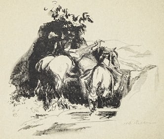 Illegibly Signed Large Lithograph