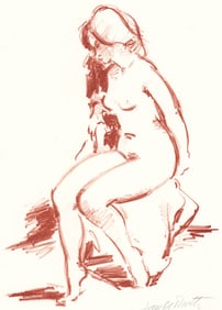 Jan De Ruth 'Seated Nude' 1967 Litho SIGNED