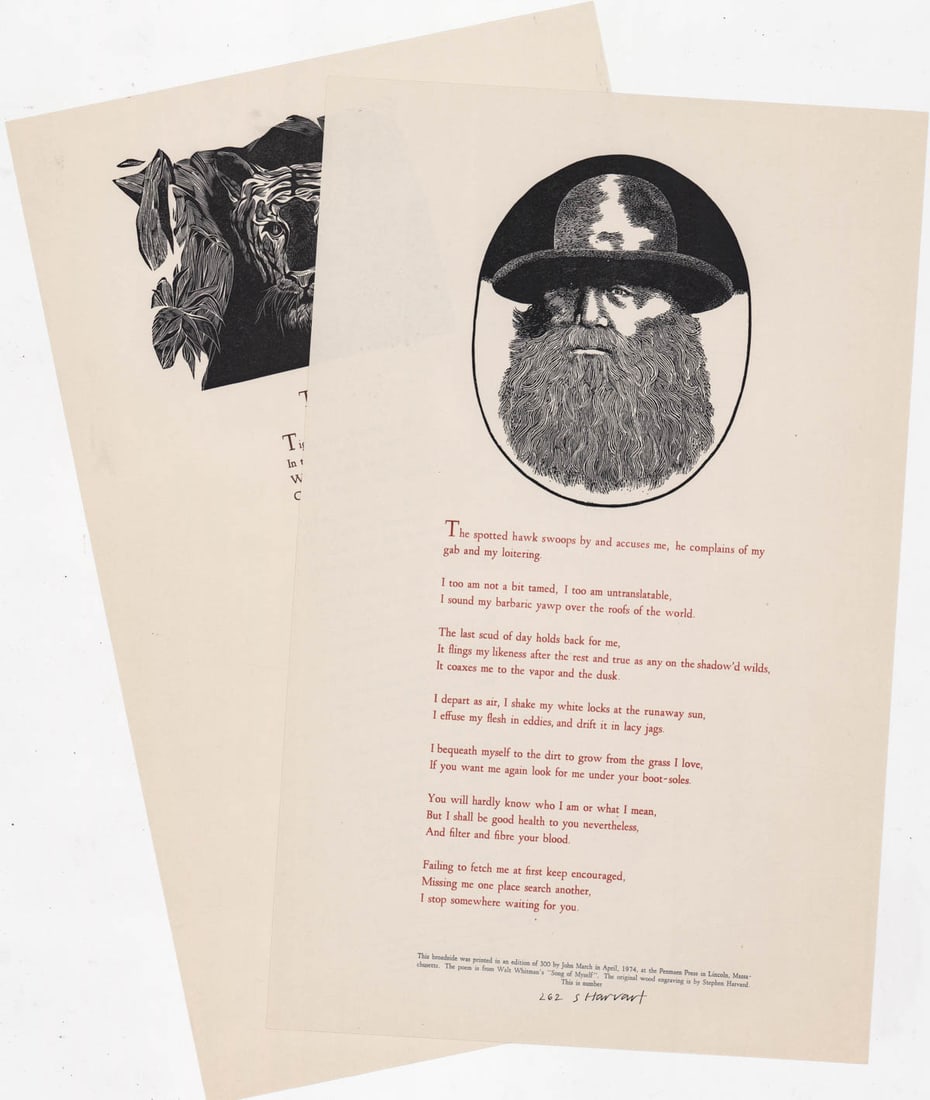 (2) Wood Engravings on LTD ED Broadsides (1 of 9)