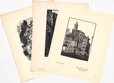 Wood Engravings (3) Antique [Gazette Des Beaux]
