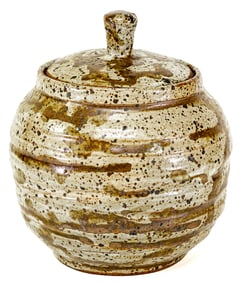 Illegibly Signed Studio Pottery Covered Jar