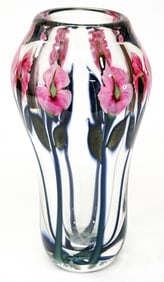 Lotton Art Glass 12IN Cylinder Vase Floral