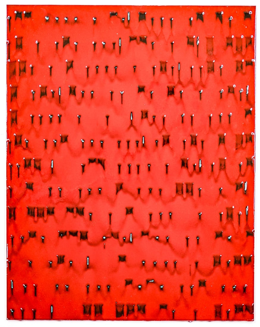 Bobby Silverman Large Porcelain Panel or Tile: Measures 35.75 x 28.25 inches. Signed verso. Excellent condition. No damage or repairs. Housed in original crate. it does not appear to have been removed from the crate until we removed the large tile