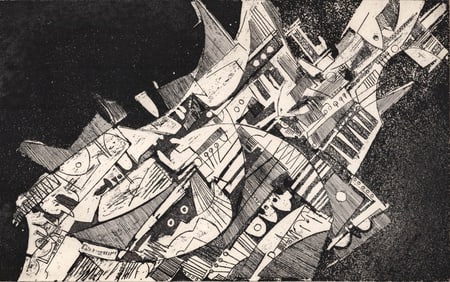 Albert Alcalay SIGNED Etching #2/4 [Abstract]