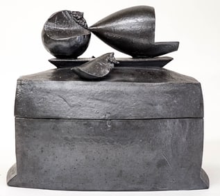 Chris Staley Ceramic Box with Oval Handled Lid