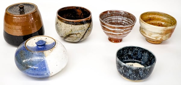 Ceramics, Studio Pottery, Stoneware 6 Pcs