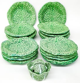 A Group of French Cabbage Ware [Majolica]