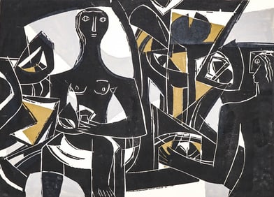 Biese, Gerth Germany, 1901-1980) Large Woodblock