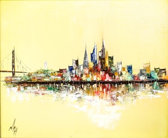 San Francisco Mid-Century Oil by La Rosa