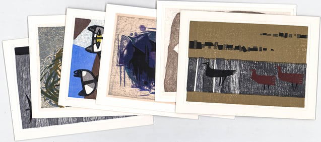 Hideo Hagiwora (6) Notecards w/ Original Prints