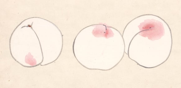 Heihachiro Fukuda SIGNED Color Woodblock Peaches