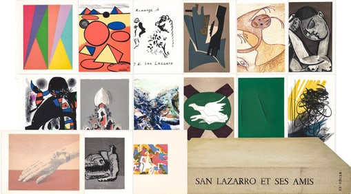 San Lazzaro et ses amis. 1975. Lithos by Fontana, Picasso, Matisse, Chagall, Miro, Kandinsky ++
