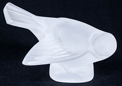 Vintage Lalique Frosted Crystal Sparrow
