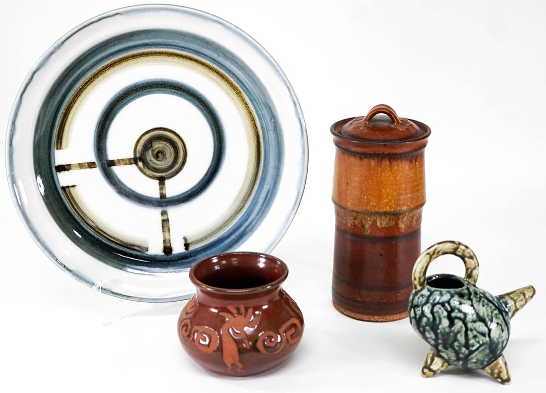 Unsigned (5) Studio Pottery Pieces (1 of 14)