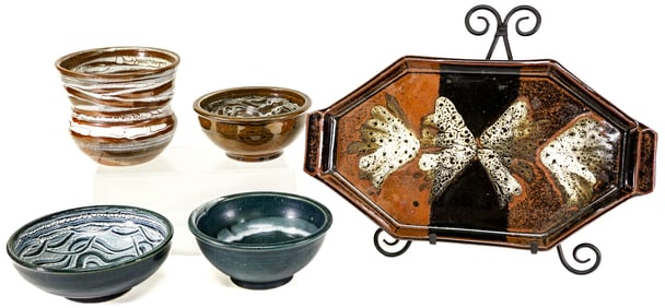 Terry Gieber (5) SIGNED Pottery Pieces