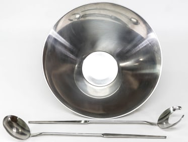 Mid Century Modern Gabis Stainless 3PC Salad Set