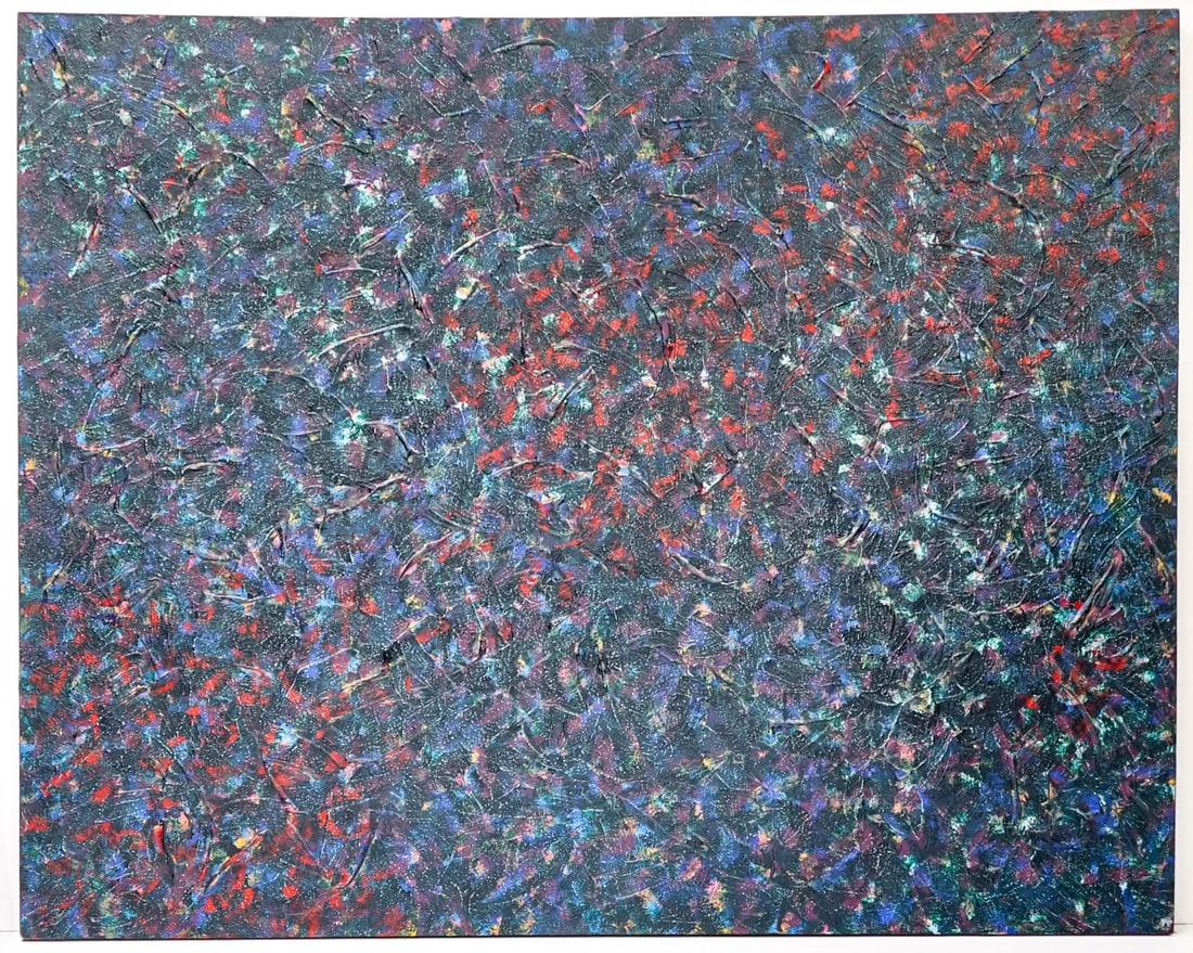 Martha Armstrong Large Oil on Canvas: Measures 48 x 60 x 1.5 inches. Excellent condition. The absence of a condition report does not imply that the lot is in perfect condition or completely free from wear and tear, imperfections, or the c