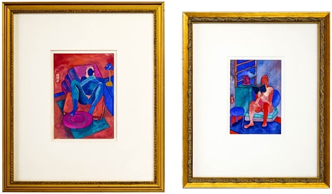 (2) Patricia Forsberg Gouache on Paper