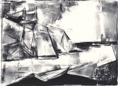 Helen Wolf SIGNED Litho 1961 [Lighthouse] AAA