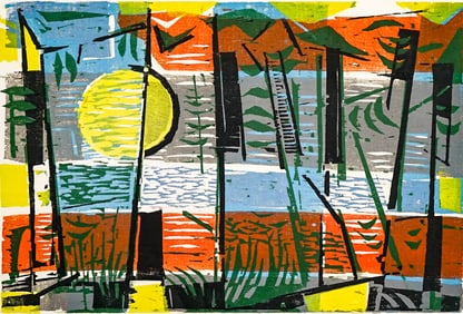 Warner Drewes S/N Color Woodblock [Abstract]