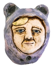 Elisha Harteis Pottery Paperweight [Face]