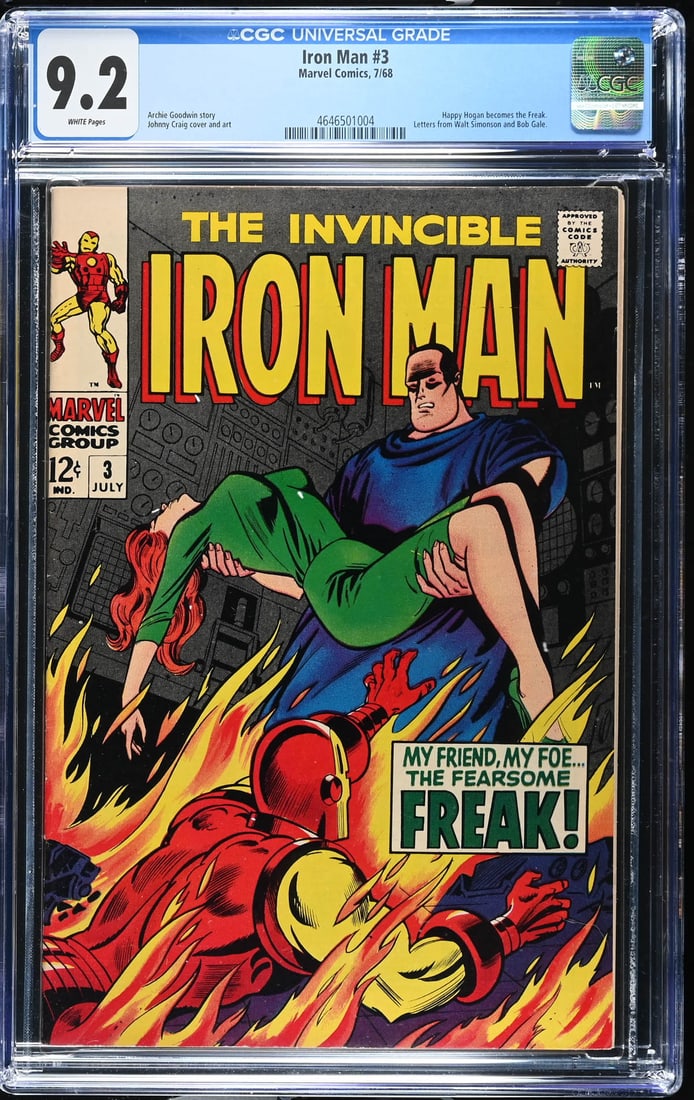 Iron Man #3 (7/68) CGC 9.2 WHITE PAGES (1 of 2)