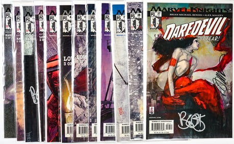 (12) Daredevil SIGNED Comic Books Bendis/Maleev