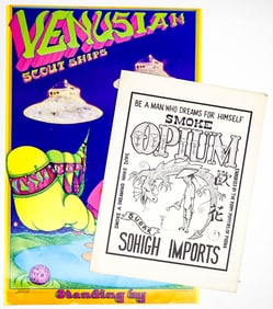 "SMOKE OPIUM/VENUSIAN SCOUT SHIPS" 1960s Posters