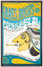 Rare 1968 Grass Roots Santa Rosa Vets Hall Poster
