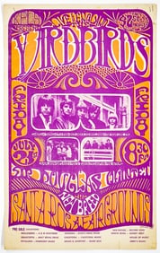 Yardbirds, Sir Douglas 1967 Santa Rosa Poster