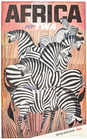 Original Fly TWA AFRICA Travel Poster