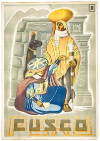 ORIGINAL 1930's PERU Travel Poster by Springett