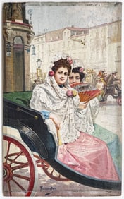 1902 Madrid, Spain Original Oil Painting