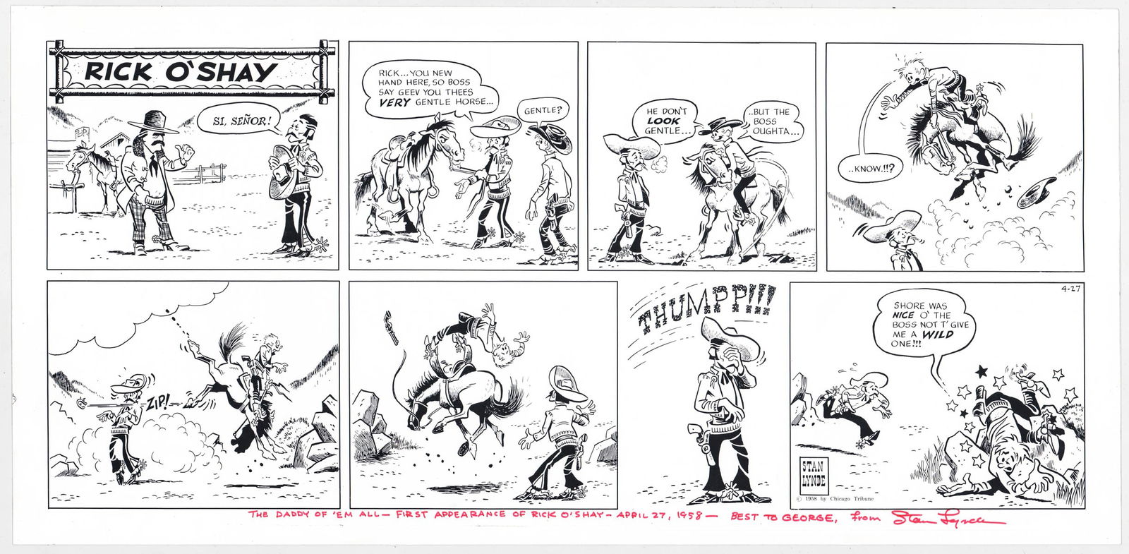 Stan Lynde Hand-Signed PMT Print 1st Appearance (1 of 3)