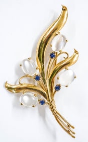 14K Gold Leaf Brooch