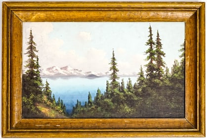 Antique Illegibly Signed American Landscape Oil