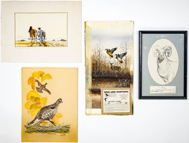 (4) Pcs Montana, Western Art