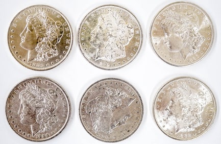 (6) U.S. Morgan Silver Dollars