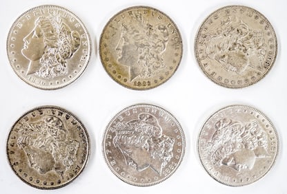 (6) U.S. Morgan Silver Dollars