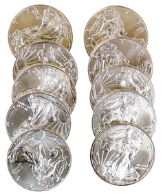 (10) U.S. American Eagle .999 One Ounce Rounds