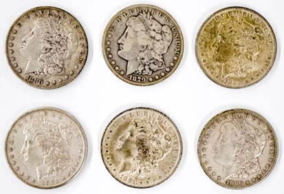 (6) U.S. Morgan Silver Dollars