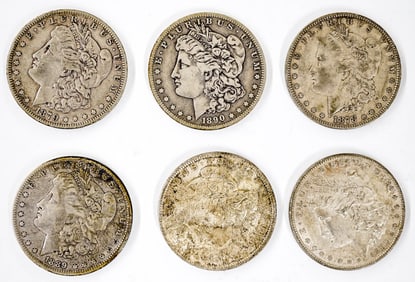 (6) U.S. Morgan Silver Dollars