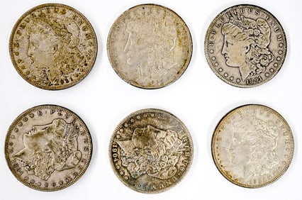 (6) U.S. Morgan Silver Dollars